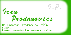 iren prodanovics business card